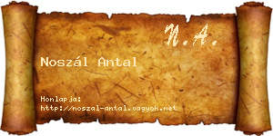 Noszál Antal névjegykártya